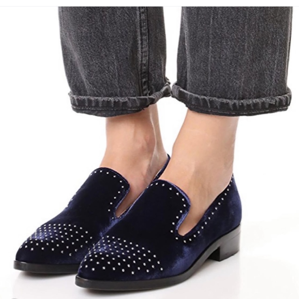 Sigerson Morrison Edna 2 Blue Velvet loafers